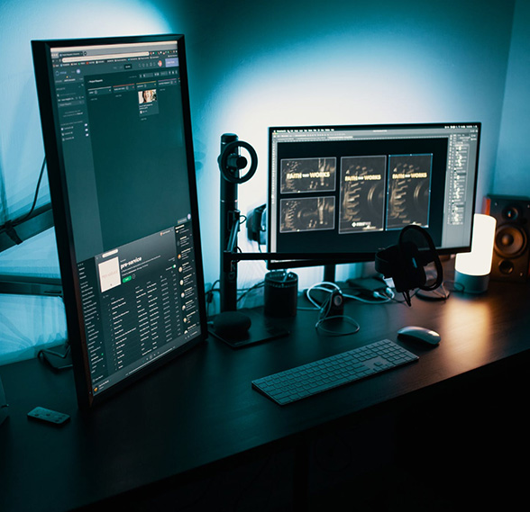 Workstation of a visual effects artist